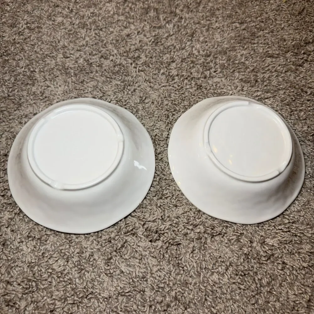 Pier 1 Imports Carmelo Melamine Crackle Bowls Plates Snack Dish LOT of 7 Ivory